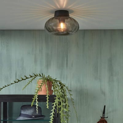 it's about RoMi Plafonniere Brussels - Zwart/Antraciet - Ø27cm - Modern,Luxe