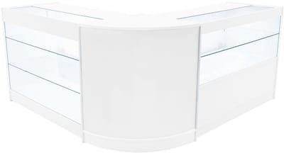 Hera led winkeltoonbank set - wit - 120/60 cm - inclusief 4 sleutels