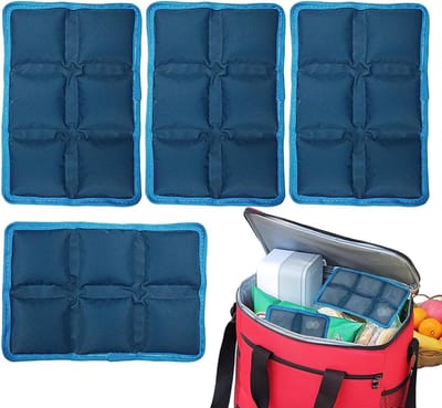 IJspakketten Lunchbox - Koude Gelzakken - Maaltijden Koel Houden - Lekvrije Constructie - 15 x 10 cm - Blauw