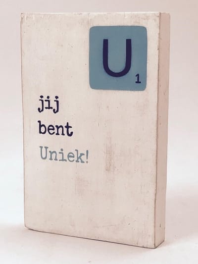 Tekstblok 10x15 2 cm dik Uniek