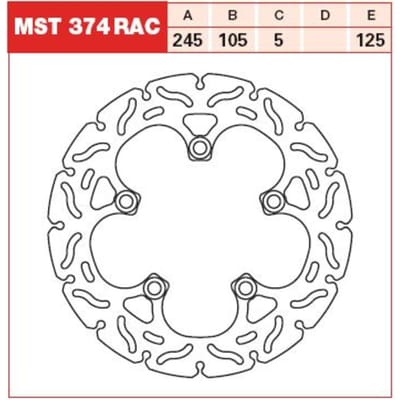 Remschijf TRW MOTO MST374RAC