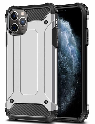 Hoesje Geschikt voor iPhone 11 Armor Hoesje - Zilver