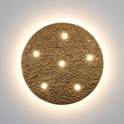 Holländer LED plafondlamp LUNADORIA, goudkleurig, Ø 60 cm, metaal, dimbaar