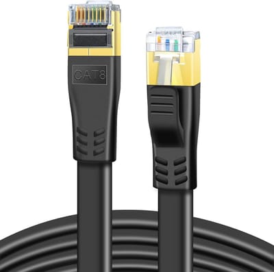 Hoge Snelheid CAT 8 Ethernet Kabel 8M - Flexibele Platte LAN-kabel voor Gaming en Streaming