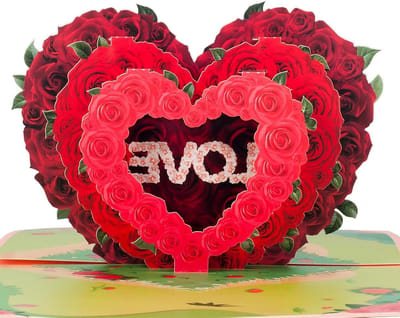 3D Pop-up Kaart voor Verjaardag, Bruiloft en Meer - Valentijnsdagkaart met Envelop - Hart Design