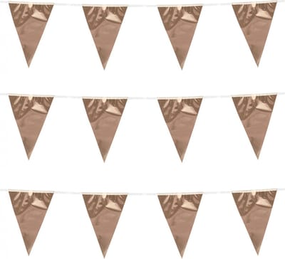3x Stuks Boland PE reuzenvlaggenlijn - 10m - Rose goud - Universeel Thema