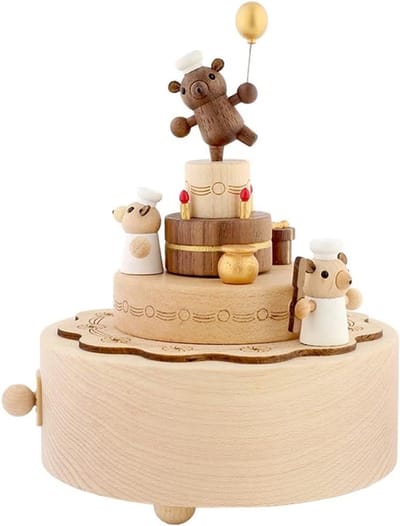 Muziekdoos Meisje - Houten Muzikale Doos - Woondecoratie - Rotatie Muziekdoos - Niet gespecificeerd - Houtkleur