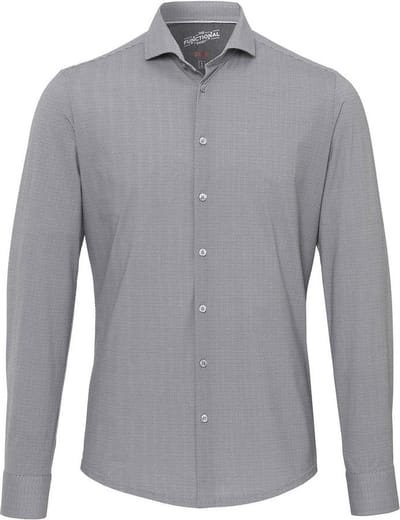 Pure The Functional Shirt Print Grijs - Maat 37 - Heren - Overhemden Casual
