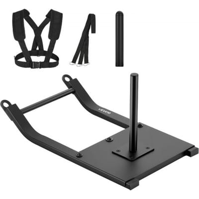 VEVOR Gewichtslee Power Sled, Fitness Krachttrainingslee om de snelheid te verbeteren bij atletische oefeningen, Fitnessapparaat met riem, Compatibel met 25/51 mm gewichtsschijven