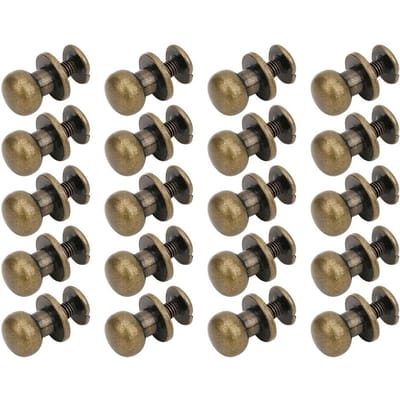 20 STKS 9 x 8 mm DIY Koperen Klinknagels Ronde Kop Tepelnagel Tas Schoenen Accessoires voor Leer Gun Metal 9