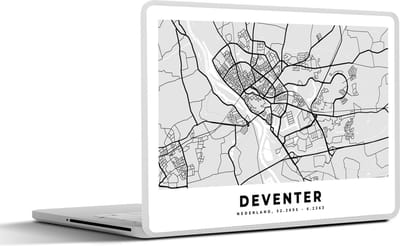 Laptop sticker - 14 inch - Kaart - Nederland - Deventer - 32x5x23x5cm - Laptopstickers - Laptop skin - Cover