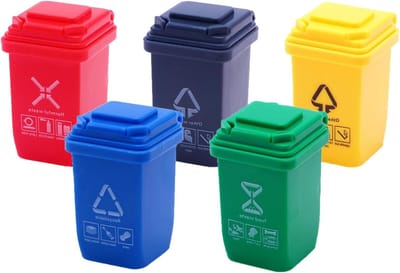 Mini Prullenbak Speelgoed voor Kinderen - Set van 5 Stuks - Leuke Miniatuur Speelgoed Prullenbakken voor Creatief Spelen en Verzamelingen