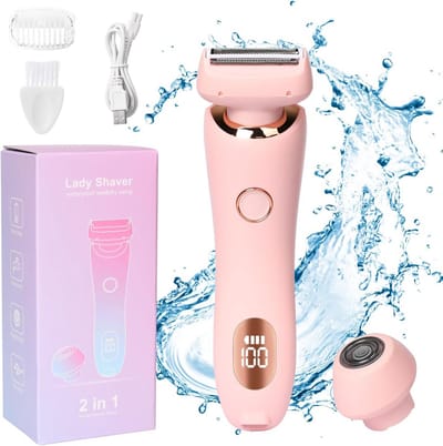 2-in-1 Nano Scheerapparaat voor Dames - Elektrisch Scheerapparaat met Wisselbare Kop en Skin Glow Technologie