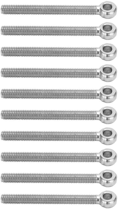 Dailygoods- Schroefogen M6x60 - 10 Stuks - Roestvrij Stalen Oogbouten - Zware Schroefogen - Voor Metalen Haak - Hoogwaardige 304 Staal