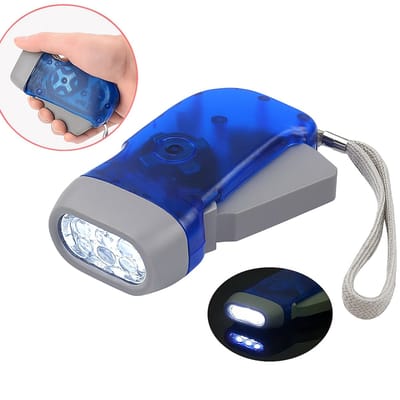 Knijpkat Zaklamp I Dynamo Zaklamp I 3x LED I Hoge Levensduur Diode I 25 Lumen I Blauw