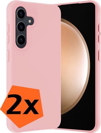 Hoes - 2 Stuks - Geschikt voor Samsung Galaxy S23 FE - Sterk & Shockproof - Case Siliconen - Back Cover - Telefoon Hoes - Lichtroze