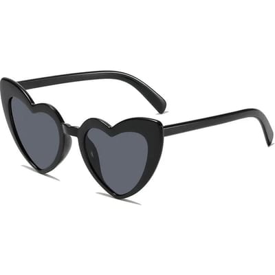 Nieuwe Populaire Hartvormige Zonnebril voor Dames Retro Oversized Mode Zonnebril UV 400 Bescherming Essentieel voor Buiten Reizen Strand Brillen black