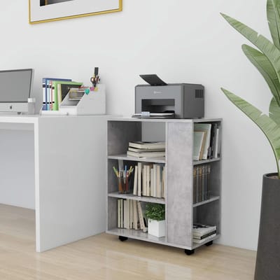 vidaXL - Rolkast - 60x35x75 - cm - bewerkt - hout - betongrijs