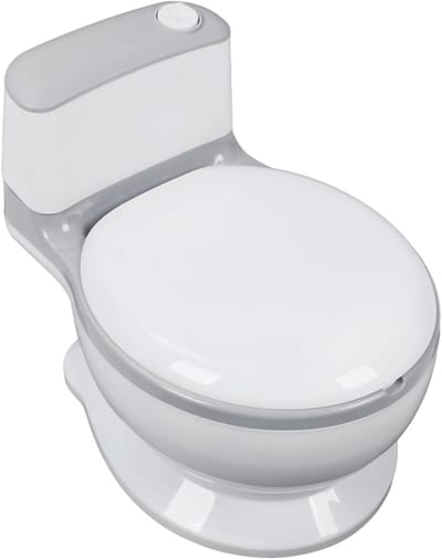 Kindertoilet Zindelijkheidstraining - Peuter Potje - Leren Zindelijkheid - Verstelbaar Ontwerp - 40x23 cm - Grijs