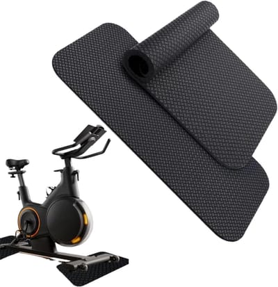 Fitnessmat - Onderlegger Hometrainer - Vloer Beschermen - Trillingsdempend Dubbelzijdig - 63x30cm - Zwart