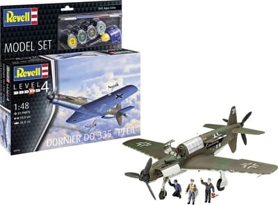 Revell Modelbouwpakket Vliegtuigen - 63795 Dornier Do 335 Pfeil - Propeller Vliegtuig - Model Set Plastic - 1:48 - Modelbouw