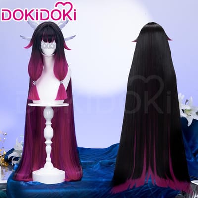 120CM Columbina Pruik Game Genshin Impact DokiDoki Fatui Harbinger Columbina Cosplay Dames Schattige Halloween Pruik Gratis Pruikenkap white