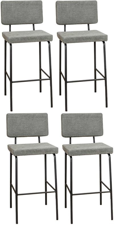 Bronx71® Scandinavische barkruk Espen groen gerecyclede stof 64-77 cm - Barkrukken set van 4 - barstoel