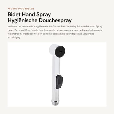 Dailygoods - Bidet Hand Spray - Hygiënische Douchespray - Persoonlijke verzorging - Voor luiers - Comfortabel gebruik - Waterbesparend - Voor dagelijk...