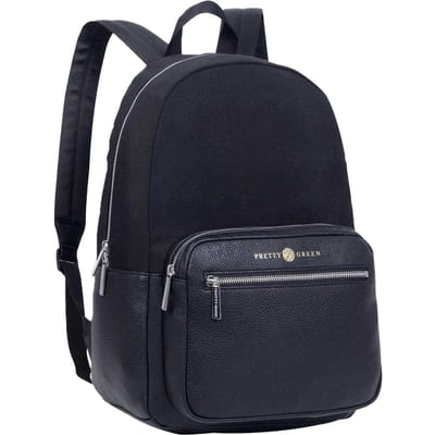 Pretty Green Rugzak met Essentials logo (Zwart)