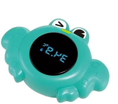 Badthermometer Kinderen - Drijvende Thermometer - Veilig Baden - Snelle Updates Elke 5 Sec - 12 cm - Krabgroen