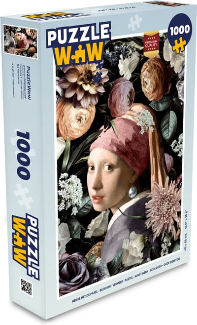 Puzzel Meisje met de parel - Bloemen - Vermeer - Pastel - Kunstwerk - Schilderij - Oude meesters - Legpuzzel - Puzzel 1000 stukjes volwassenen