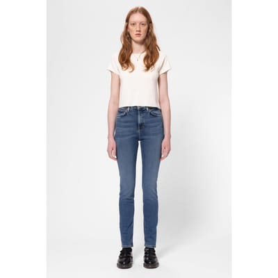 Nudie Jeans Hightop Tilde Reality Mid Blue Size: W24L28 | Skinny Outlet | Dames | Blauw