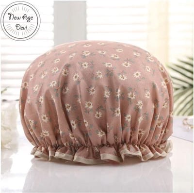 2  x Dikke Douche muts - Shower Cap - Margriet Peach - Waterdicht - BadMuts - Dubbele Laag - Douchemuts Haar Cover Bedekking - Vrouwen Benodigdheden DoucheCap Badkamer Accessoires