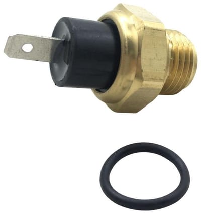 Radiator Ventilator Schakelaar - Koeling Sensor - Motorfiets Temperatuurregeling - Koper en Rubber Materiaal - 85 Graden Limiet - Zwart
