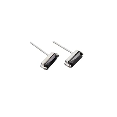 YOLA Stud Oorbellen | Zwart/Zilver | 7,8 x 3 mm | 925 Silver