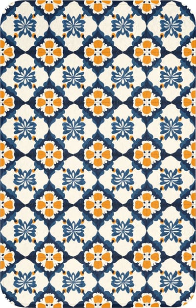 WC mat 50x80 cm - Antislip - Klassiek - Geometrisch - Blauw - Toiletmat - Vloermat - Douchemat - Toilet tapijt - Toiletmatten
