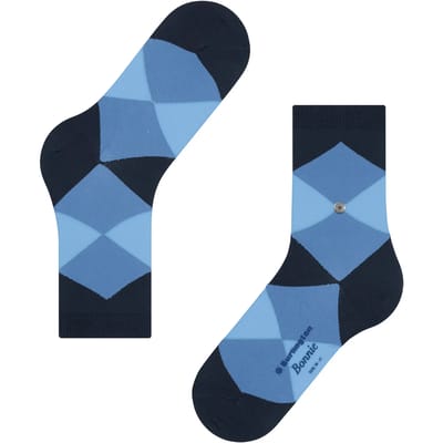 Burlington Bonnie gedessineerd katoen sokken dames blauw - maat 36-41
