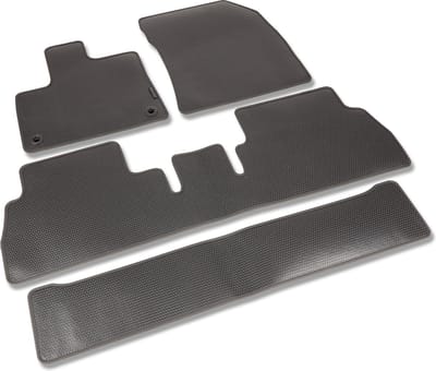 Rubber Automatten Duogrip - Geschikt voor Peugeot Rifter - 2018-heden - 4-delig - Uitvoering: L1/L2 | 7-zits | Variabele stoelen | Bevestigingssysteem: Clips (met oog)