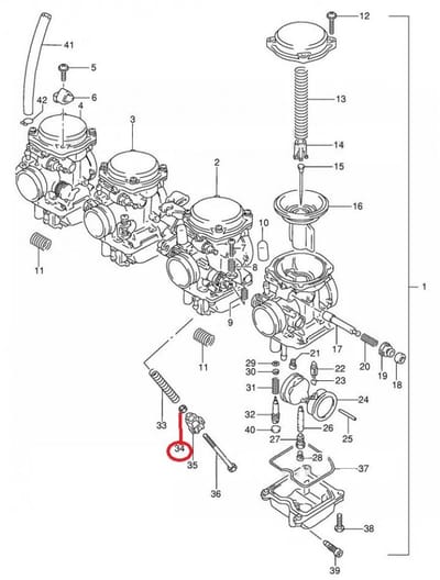 Rondelle de carburateur origine pour moto Suzuki 600 Bandit 13427-26E00