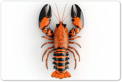 Placemats 45x30 cm - Placemat kunststof - 1 stuk - Kreeft - Zwart - Oranje - Wit - Uniek - Borden onderleggers - Decoratie voor op tafel - Keuken tafeldecoratie accessoires - Vinyl onderlegger - Tafelversiering
