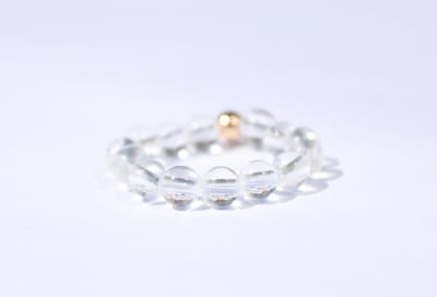 Bixorp Gems Edelsteen Ring van Bergkristal - 4mm Kralen Ring - Cadeau voor haar