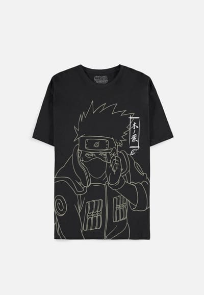 Naruto - Kakashi Line Art Heren T-shirt - XS - Zwart