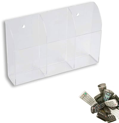 Dailygoody - Acryl afstandsbediening houder - Wandmontage - Ruimtebesparend - Geschikt voor afstandsbediening en mobiele telefoon - Modern design - Pe...