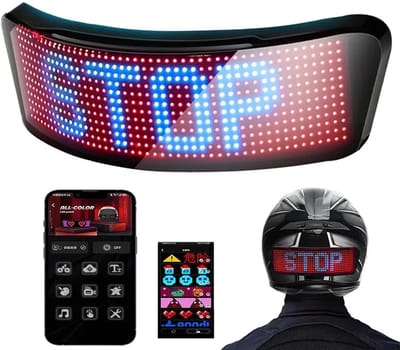 House of Balance SafeRide - LED Helm Display - Programmeerbaar via App - RGB Richtingaanwijzer - 12 uur Batterijduur - Helm Accessoires