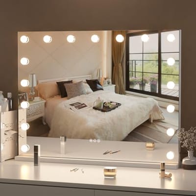 Hollywood-stijl Verlichte Schminkspiegel 80 x 60 cm - 14 LED-lampen, Muur- en Tafelmontage