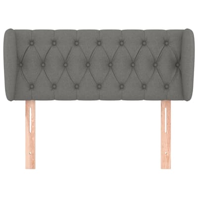 vidaXL - Hoofdbord - met - randen - 93x23x78/88 - cm - stof - donkergrijs