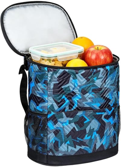 Reis Koeltas - Lekdichte Opvouwbare Box - Buiten Activiteiten - Harde Binnenlaag - 33 x 29 cm - Camouflageblauw