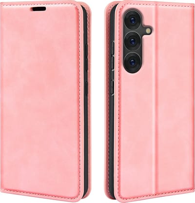 MobyDefend Hoesje - Geschikt voor Samsung Galaxy S25 - Luxe Wallet Bookcase (Magnetische Sluiting) - Roze