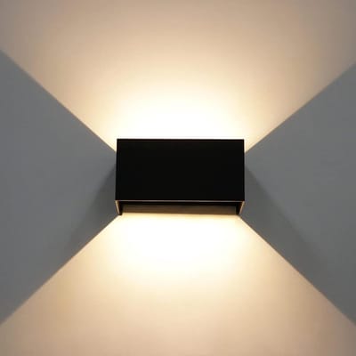 GELLDG LED-wandlamp met bewegingssensor - Zwarte binnenwandlamp - 3000K warm wit licht - Geschikt voor gangen - Zwart