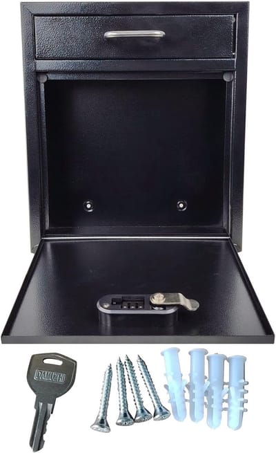 Brievenbus met slot - Wand brievenbus - Veilig post ontvangen - Roestvrij staal - 30 x 27 x 12 cm